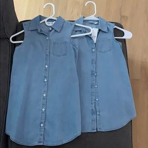 Gap kids denim shirt dresses